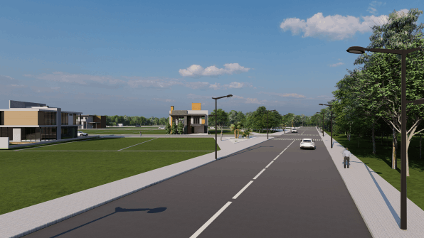 Perspectiva 3D da rua principal